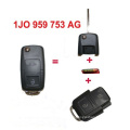 2 Button Remote Key with Blank Blade +ID48 Chip 1j0 959 753 AG for Skoda VW Volkswagen Seat 434MHz